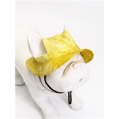 Панама для собак и кошек, размер L, ОГ - 42 см, вес 15-45 кг, жёлтая