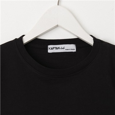 Футболка для девочки укороченная KAFTAN: Basic line, чёрная, размер 28, рост 86-92 см