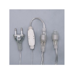 Гирлянда «Бахрома» 3×0.6 м, IP44, УМС, прозрачная нить, 160 LED, свечение тёплое белое, 220 В