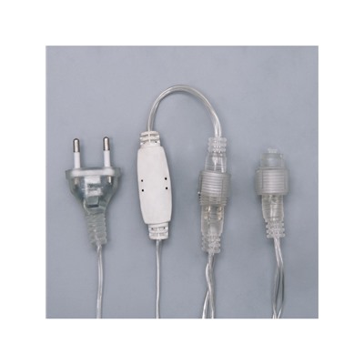 Гирлянда «Бахрома» 3×0.6 м, IP44, УМС, прозрачная нить, 160 LED, свечение синее, 220 В