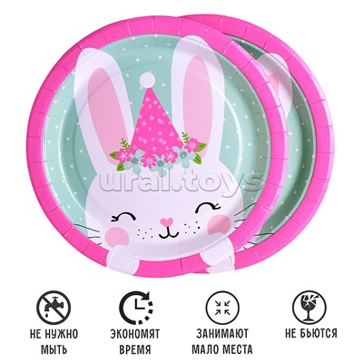 Набор посуды одноразовой "Зайка" тарелки (10 шт.)