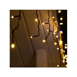 УЦЕНКА Гирлянда «Бахрома» 3×0.9 м, IP44, УМС, тёмная нить, 160 LED, мерцание белым, 220 В, свечение тёплое белое