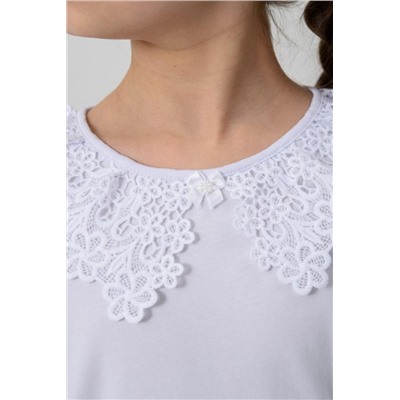 Блузка Флорентина длинный рукав школьная (Белый)