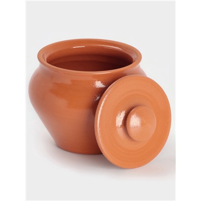 Горшочек под жаркое с крышкой Вятская керамика «Терракота», 700 мл, оранжевый