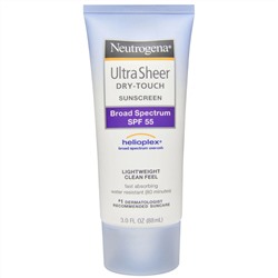 Neutrogena, Ultra Sheer, солнцезащитное средство с текстурой «сухое прикосновение», SPF 55, 88 мл (3,0 жидкой унции)