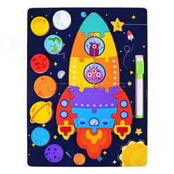 Пазл-вкладыш "Космическая ракета"