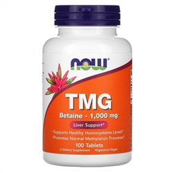 Now Foods, TMG, 1000 мг, 100 таблеток