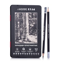 Карандаш чернографитный "Art" 12 шт в наб (5Т, 4Т, 3Т, 2Т, Т, ТМ-2, М, 2М, 3М, 4М, 5М)