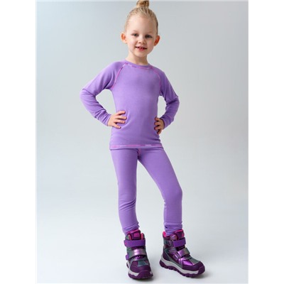 Термокомплект трикот. для девочек: фуфайка (футболка) с длин. рук, брюки