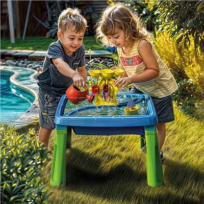 Игрушка Песочница игровая 3в1 color, песок-вода-столик, с аксесс.