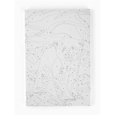 Картина по номерам на новый год на холсте с подрамником «Белый мишка», 20×30 см