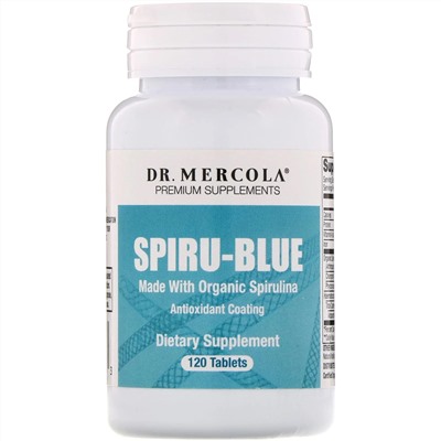 Dr. Mercola, Spiru-Blue, спирулина с антиоксидантным покрытием, 120 таблеток