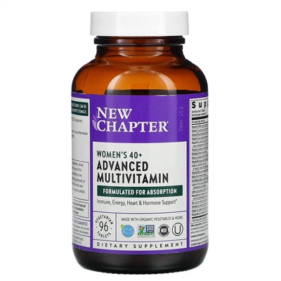 New Chapter, 40+ Women's Advanced Multi, 96 Vegetarian Tablets