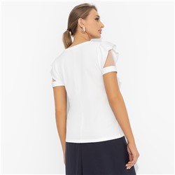 Футболка в рубчик, Высокая мода без усилий (white)