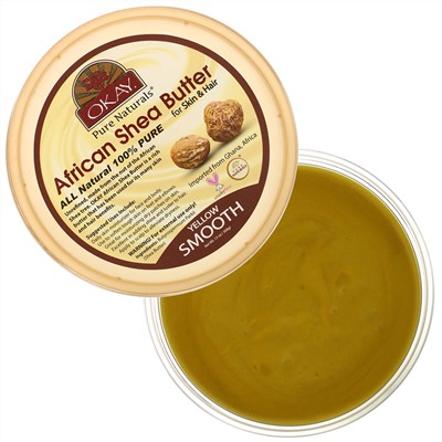 Okay Pure Naturals, African Shea  Butter, Yellow Smooth, 13 oz (368 g)
