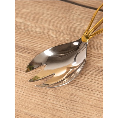 Ложка сервировочная «Лилия», нержавеющая сталь, латунь