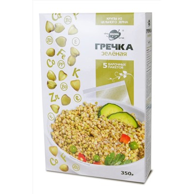 Крупа зелёная гречка в варочных пакетах 350г ЭКОПРОДУКТЫ, 1184413