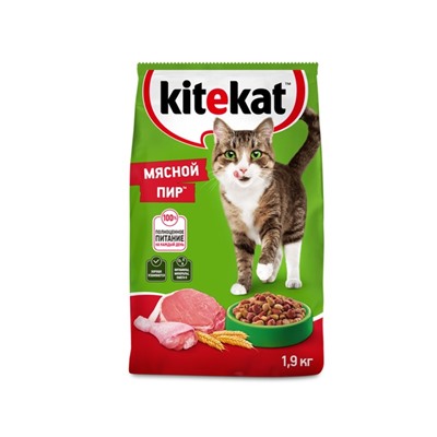 Сухой корм KiteKat «Мясной пир» для кошек, 1.9 кг