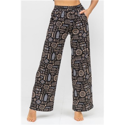 Брюки 36692 (Черно-бежевый)