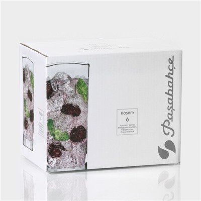 Стаканы высокие Paşabahçe Kosem, 260 мл, стекло, прозрачные, набор 6 шт.