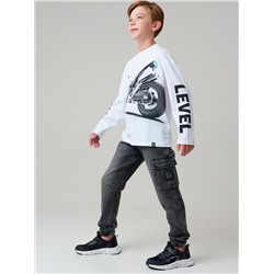 Брюки текстильные джинсовые утепленные флисом для мальчиков