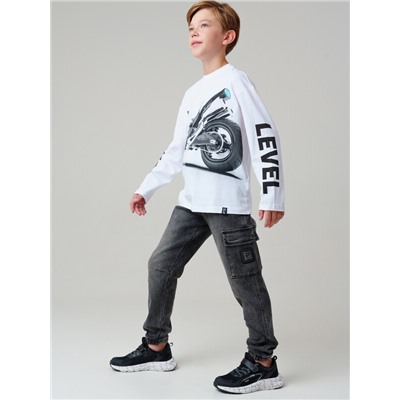 Брюки текстильные джинсовые утепленные флисом для мальчиков