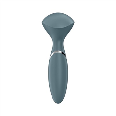 Серый вибромассажер Mini Wand-er - 16 см.