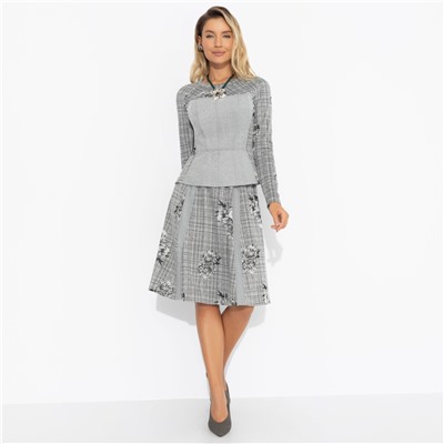 Комплект с юбкой, Инста-стиль (2 в 1, серый )