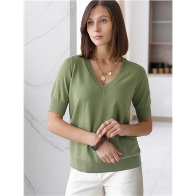 Джемпер тонкой вязки из вискозы с нейлоном