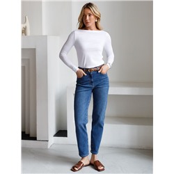 Джинсы дудочки из эластичного плотного денима