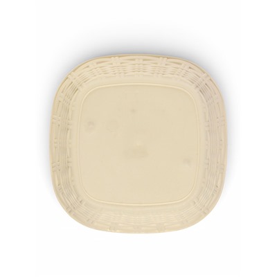 Кашпо для цветов «Ротанг», 2.3 л, 17.8×17.8×13.2 см, пластиковое, с поддоном, бежевое