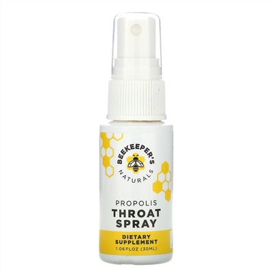 Beekeeper's Naturals, спрей для горла с прополисом, 30 мл (1,06 жидк. унции)