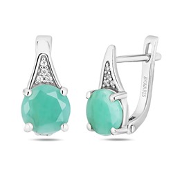 Серьги, изумруд берилл, Звезда