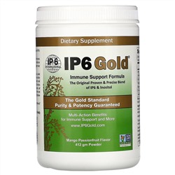 IP-6 International, IP6 Gold, состав для иммунной поддержки, порошок со вкусом манго и маракуйи, 412 г