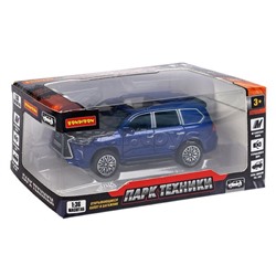 Машина метал. инерционная, М1:36, 4 открыв. двери "Парк Техники" джип темно-синий