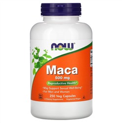 Now Foods, мака, 500 мг, 250 растительных капсул