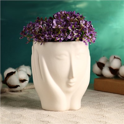 Декоративное кашпо для цветов «Лори», 800 мл, 14×12 см, керамическое, МИКС