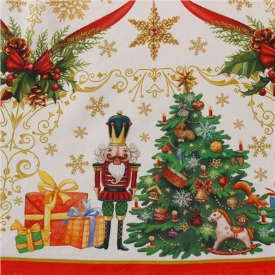 Скатерть новогодняя Этель «Новогодние игрушки» d=220 см ±3 см с ГВМО, хл100%