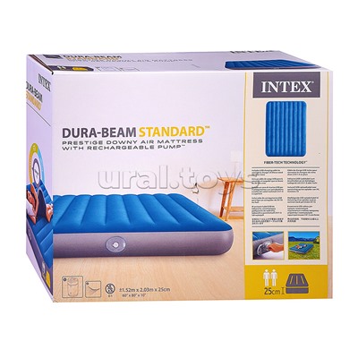 Надувной матрас 152х203х25см "Prestige" встр.насос аккумуляторный, до 272кг, 64189NP