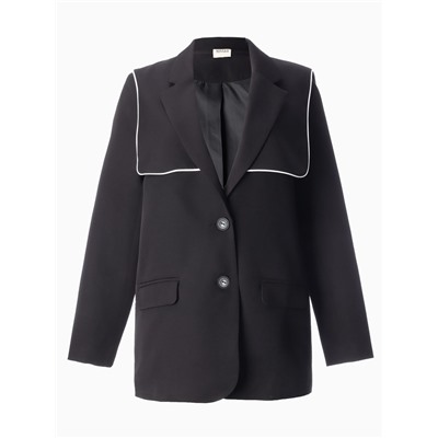 Пиджак женский с накидкой MINAKU: Casual Collection, чёрный, размер 50