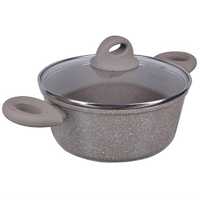 25085 Кастрюля алюм. 3,3л 22см с.кр МРАМОР/КРОШКА MB (х6)