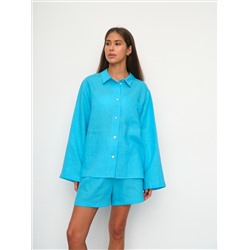 Рубашка короткая  S021_Cerulean Blue/Голубой