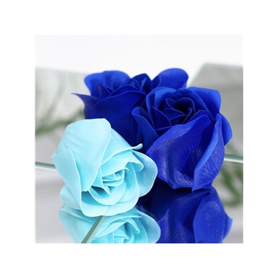Мыльные розы, бирюзовые и синие, набор 11 шт.