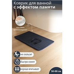 Коврик для ванной и туалета SAVANNA Memory foam, 50×80 см, синий