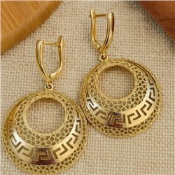 Серьги подвески крупные ювелирная бижутерия Итальянское золото (покрытие желтое 14к) , арт.217.429