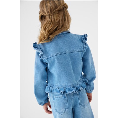 Куртка текстильная джинсовая для девочек