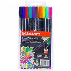 Набор  капиллярных ручек 10цв "Fine Writer"  0,45мм 15300/10ACT Luxor