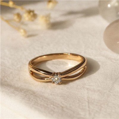 Кольцо 19 р коллекция "Xuping" покрытие позолота, вставка: фианиты, цвет: прозрачный, арт.101.317-19