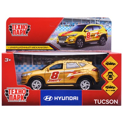 Машина металл Hyundai Tucson спорт длина 12 см, двери, багаж., инерционная
