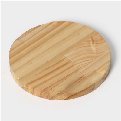 Сковорода чугунная «Авиньон», 21.5×15.5×2.5 см, с 2 сливами, на деревянной подставке